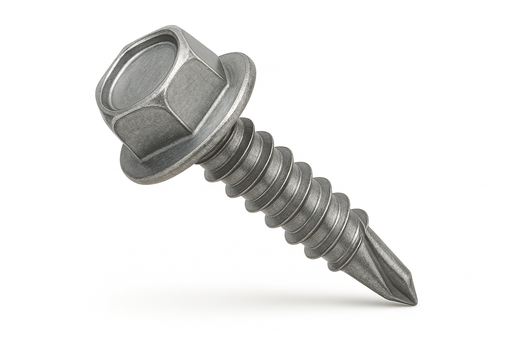 #12-24 x 1-1/4 Hex Washer Head Tek Screw #5 Point steel