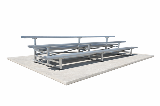 Metal bleachers on a white background