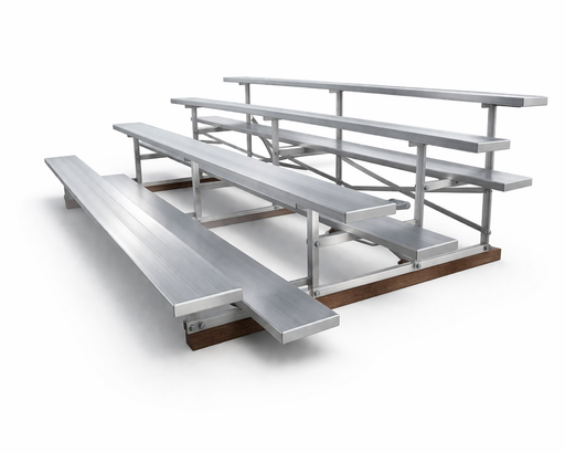 Metal bleachers on a white background