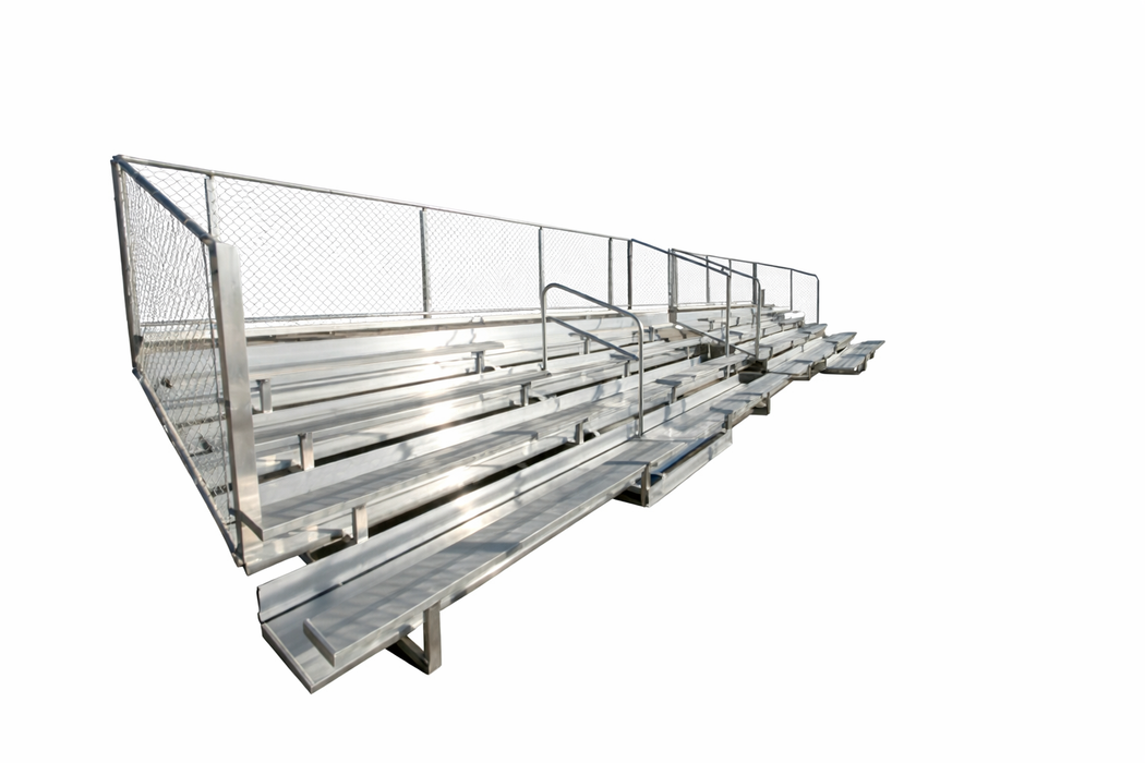 5 Row Bleacher w/Chain-link Fence DELUXE - 21' Length