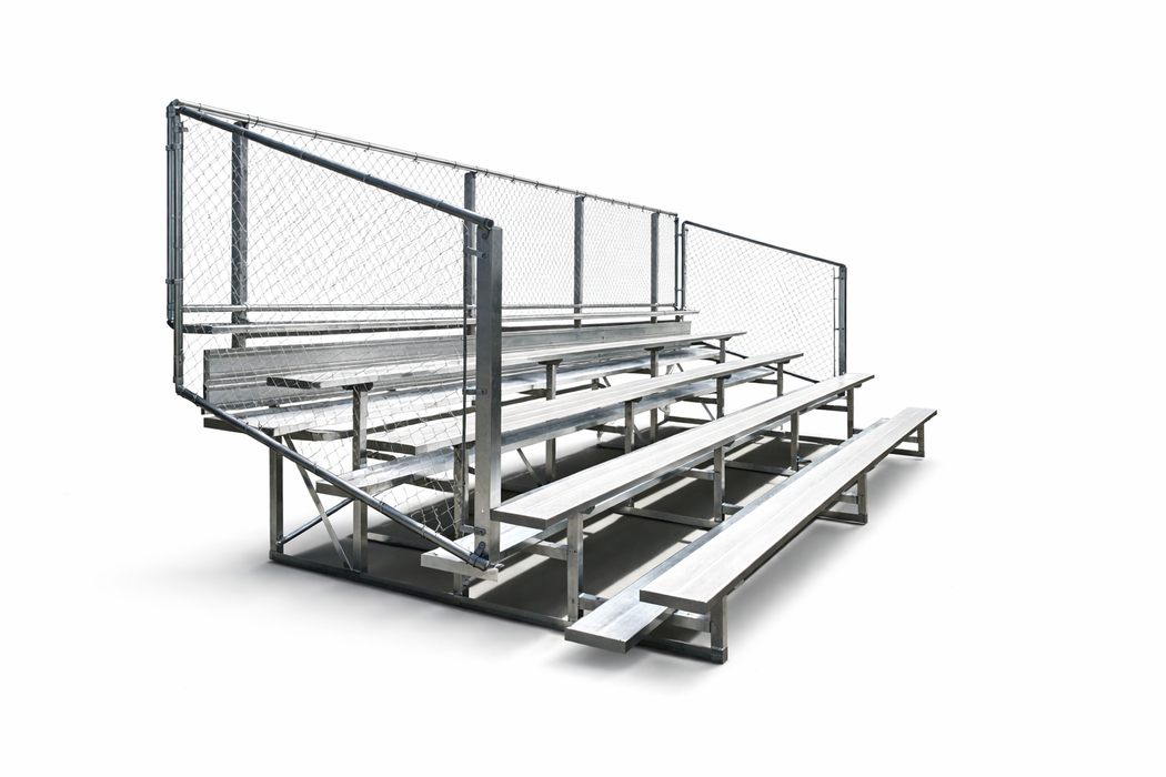 5 Row Bleacher w/Chainlink Fence ECONOMIC - 33' Length