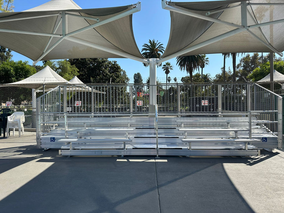 5 Row Bleacher w/ Vertical Picket Rail, ADA Compliant - 27' Length