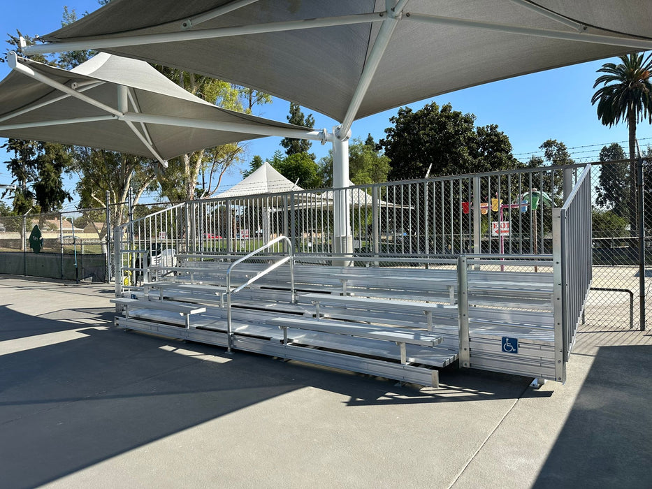 5 Row Bleacher w/ Vertical Picket Rail, ADA Compliant - 27' Length