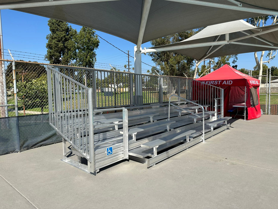 5 Row Bleacher w/ Vertical Picket Rail, ADA Compliant - 27' Length
