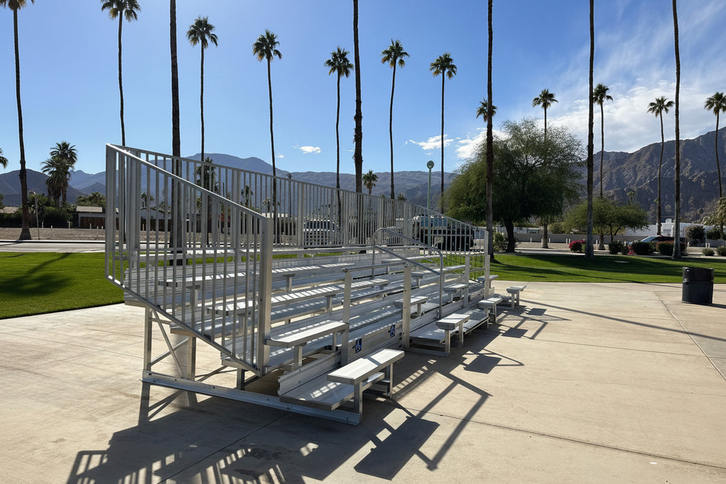 5 Row Bleacher w/ Vertical Picket Rail, ADA Compliant - 33' Length