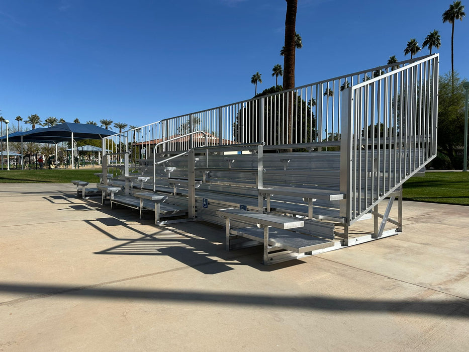 5 Row Bleacher w/ Vertical Picket Rail, ADA Compliant - 33' Length