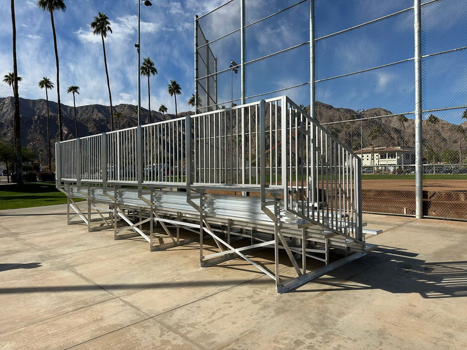 5 Row Bleacher w/ Vertical Picket Rail, ADA Compliant - 33' Length