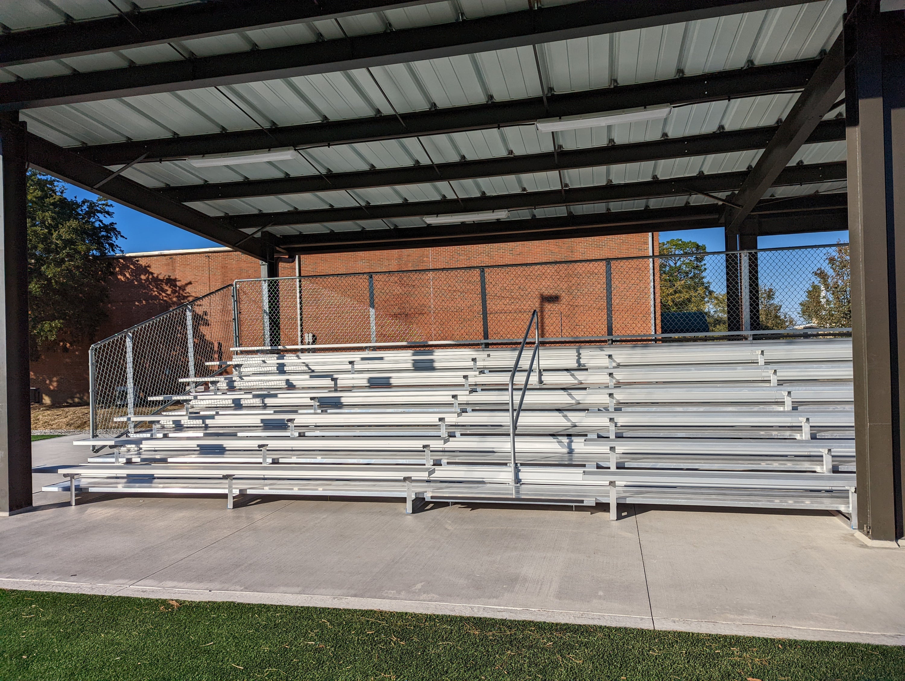 5 Row Bleacher w/Chainlink Fence ECONOMIC - 21' Length — California ...