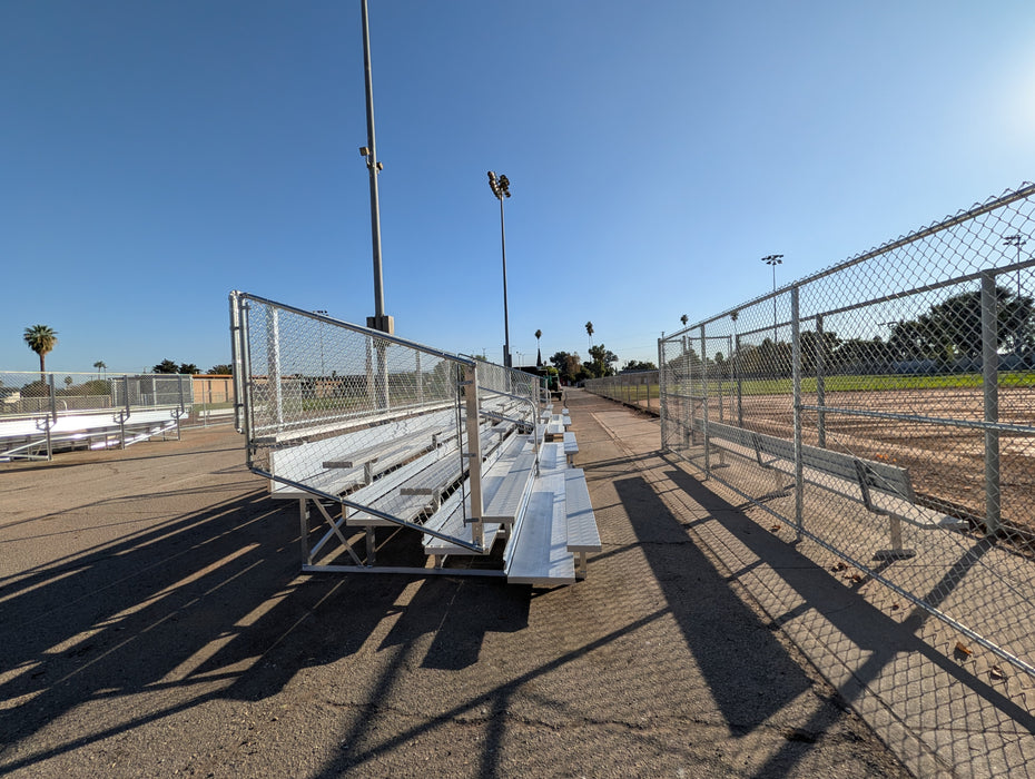 5 Row Bleacher w/Chain-link Fence DELUXE - 21' Length