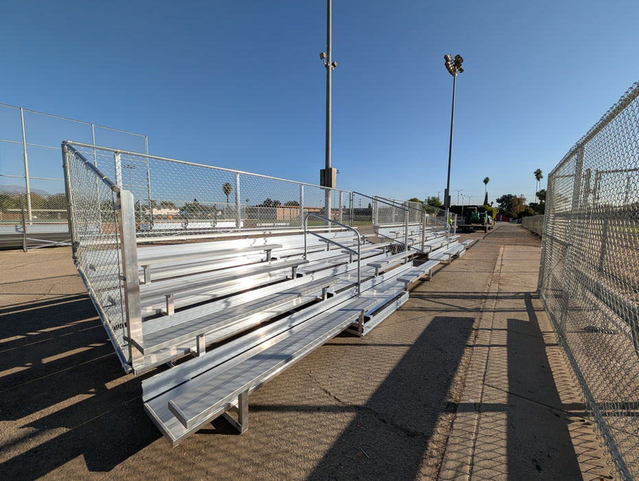 5 Row Bleacher w/Chain-link Fence DELUXE - 15' Length